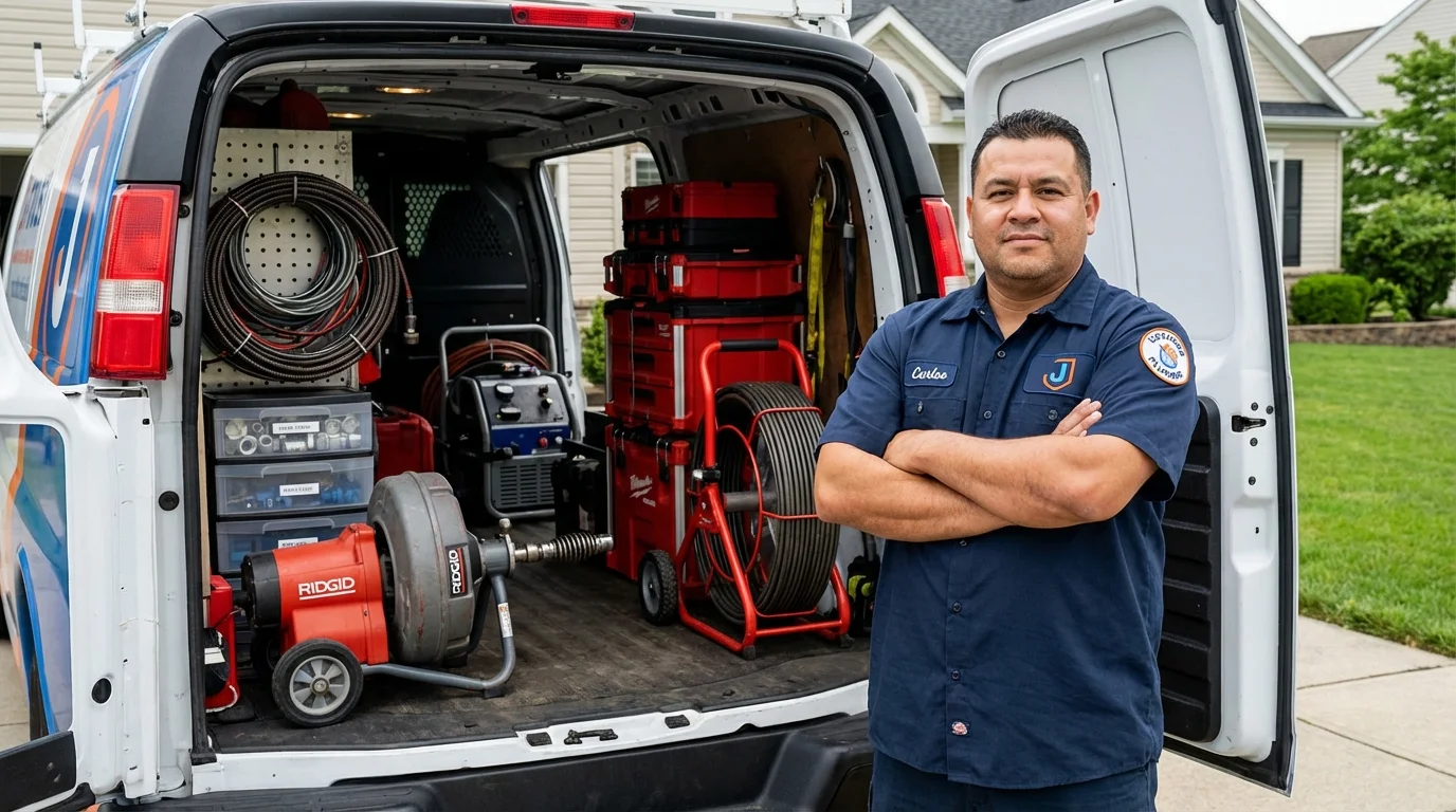 Professional drain cleaning equipment and Johns Plumbing LLC plumber in Vacaville